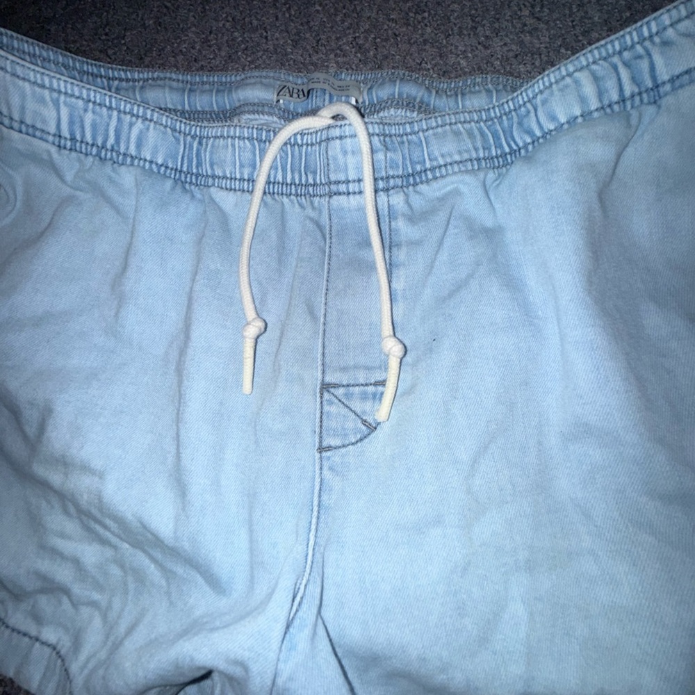 Zara chambray light Blue Athletic Men's Shorts
